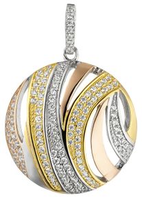Jobo Damen Ketten-Anhänger "Anhänger rund", Silber 925 (Sterlingsilber), silber, Silber 925 (Sterlingsilber), Schmuckanhänger, 925 Silber tricolor
