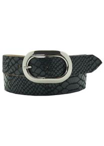 AnnaMatoni Damen Ledergürtel, schwarz, elegant,feminin,klassisch,modisch, Gr. 75, unifarben, Reptilienprägung, Schlangenoptik, Snakeprint, Leder,
