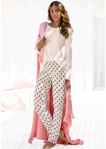 Vivance Dreams Damen Pyjama, Gr. 32, rosa, Single Jersey, Obermaterial: 100% Viskose, bedruckt, gemustert, casual, Homewear-Sets, mit femininem