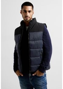 Street One MEN Herren Steppweste, blau, casual, Gr. XL, unifarben, Stoff, Obermaterial: 100% Nylon, Futter: 100% Polyester, Füllung: 100% Polyester,