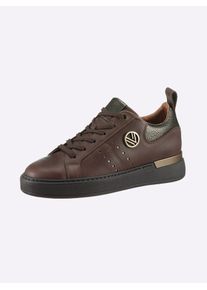 Heine Damen Sneaker, Gr. 38, braun, Leder, modisch, Schuhe