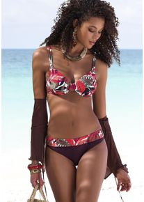 Lascana Damen Bügel-Bikini-Top "Ava", rot, Gr. 38, bedruckt, Recycling-Polyamid, Bikini-Oberteile, im tropischen Design