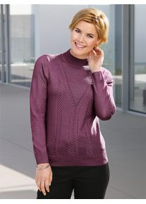 Casual Looks Damen Stehkragenpullover "Pullover", lila, Gr. 38, unifarben, 100% Polyacryl, Pullover