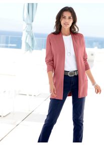 Casual Looks Damen Longstrickjacke, lila, Gr. 40, unifarben, 100% Baumwolle, Strickjacken