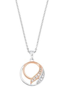 Amor Damen Kette mit Anhänger "2026231", Silber 925 (Sterlingsilber), L: 45cm, rosa, Silber 925 (Sterlingsilber), Halsketten, mit Zirkonia (synth.)