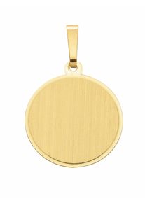 Adelia´s ADELIA ́S Damen Ketten-Anhänger "585 Gold Gravurplatte Anhänger Ø 15,5 mm", Damen, Gelbgold 585, gold, Gelbgold 585, Schmuckanhänger, Goldschmuck für