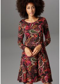 Damen Jerseykleid, bunt, casual, Gr. 42, Aniston SELECTED, Paisley, gemustert, Jersey, Obermaterial: 95% Viskose, 5% Elasthan, Kleider, Paisley-Druck