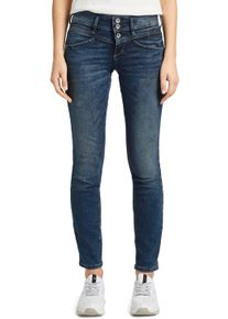 Tom Tailor Damen Slim-fit-Jeans "Alexa Slim", blau, casual, Gr. 28, Denim/Jeans, Obermaterial: 98% Baumwolle, 2% Elasthan, Jeans, mit Knopfleiste und