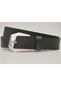 AnnaMatoni Damen Ledergürtel, schwarz, casual, Gr. 90, unifarben, Rindsleder, Gürtel, mit silberner Schließe