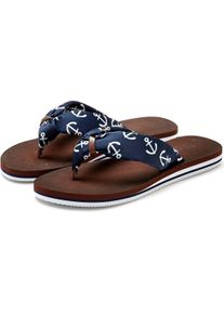 Lascana Damen Badezehentrenner, Gr. 37, blau, Obermaterial: 100% Textilmaterial. Decksohle: 100% Synthetik. Laufsohle: 100% Synthetik, gemustert,