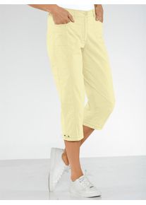 Casual Looks Damen Caprihose, gelb, Gr. 20, unifarben, 98% Baumwolle, 2% Elasthan, Hosen
