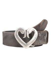Damen Ledergürtel, grau, modisch, Gr. 90, RETTUNGSRING BY SHOWROOM 019, unifarben, Rindsleder, Gürtel, in Vintage-Optik