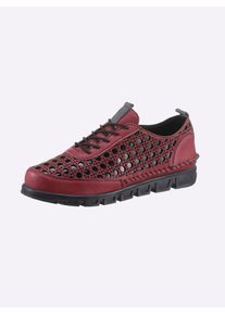 Gemini Damen Schnürschuh, Gr. 40, rot, Glattleder, Lackleder, sportlich, Schuhe