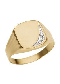Firetti Herren Siegelring "Schmuck Geschenk Gold 333 Herrenring Goldring", 20, 0,01 ct P2 = erkennbare Einschlüsse, Gelbgold 333-Diamanten, 3mm,