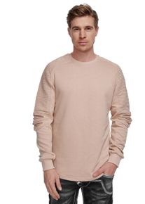 Rusty Neal Herren Sweatshirt, braun, Gr. S, unifarben, 70% Baumwolle, 30% Polyester, Sweatshirts, mit geripptem Ärmeldesign