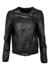 JCC Damen Bikerjacke "31019225_1", schwarz, Gr. XXL, Obermaterial 100% Leder, Lamm / Futter: 100% Baumwolle / Ärmelfutter: 100% Polyester, Jacken