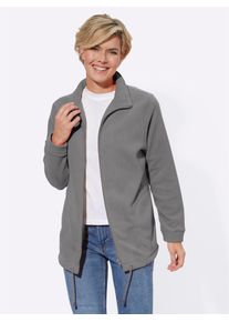 Casual Looks Damen Fleecejacke, grau, Gr. 46, unifarben, 100% Polyester, Jacken
