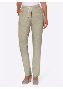 Inspirationen Damen Schlupfhose, braun, Gr. 20, gemustert, ethno, mehrfarbig, 100% Viskose, Hosen