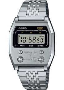 CASIO VINTAGE Damen Chronograph, silber, Armbanduhren, Quarzuhr, Armbanduhr, Damen, Herren, digital, retro, Stoppfunktion