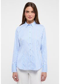 Eterna Damen Hemdbluse "REGULAR FIT", blau, modisch, Gr. 36, 69% Baumwolle, 4% Elasthan, 27% Polyamid, Blusen