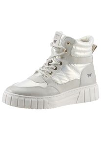 Mustang Shoes Damen Winterboots, Gr. 37, beige, Lederimitat, Textil, sportlich, Schuhe, mit gepolstertem Schaftrand
