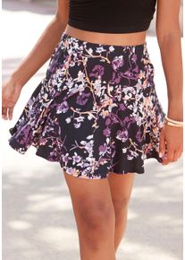 Vivance Damen Hosenrock, lila, modisch, Gr. 36, bedruckt, geblümt, Jersey, Obermaterial: 95% Viskose, 5% Elasthan, Röcke, mit Blumenprint, Skort,