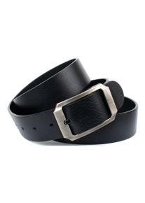 Anthoni Crown Damen Ledergürtel, schwarz, Gr. 115, unifarben, Leder, Gürtel, mit satinierter Schließe