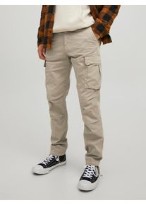 Jack & Jones JACK & JONES Herren Cargohose "STACE TUCKER", beige, Gr. 34, Obermaterial: 97% Baumwolle, 3% Elasthan, Hosen