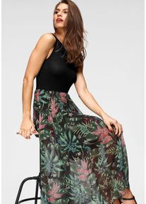 Damen Sommerkleid, bunt, modisch, Gr. 44, Aniston SELECTED, unifarben, gemustert, Jersey, Web, Georgette, Obermaterial: 95% Viskose, 5% Elasthan.