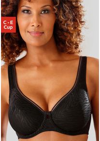 Nuance Damen Minimizer-BH, Gr. 105, schwarz, Netz, Obermaterial: 80% Polyamid, 20% Elasthan, klassisch, BHs, im modernen Design mit glänzendem