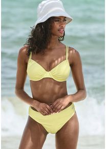 Venice Beach Damen Bügel-Bikini "Aria", gelb, Gr. 38, strukturiert, unifarben, Polyamid, Bikini-Sets, aus edler Strukturware