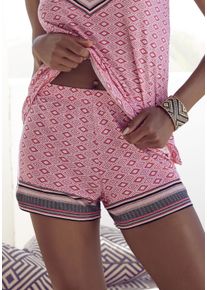 Vivance Dreams Damen Schlafshorts, Gr. 36, pink, Single Jersey, Obermaterial: 100% Viskose, gemustert, feminin, Hosen, in schönem Ethno-Design