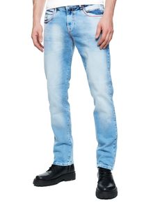 Rusty Neal Herren Straight-Jeans "TOYAMA", blau, casual, Gr. 32, unifarben, 98% Baumwolle, 2% Elasthan, Jeans, mit coolen Kontrastnähten