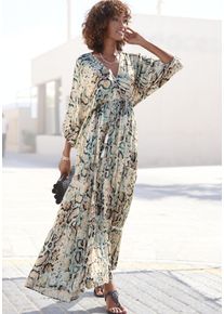 Buffalo Damen Maxikleid, bunt, modisch, Gr. 42, bedruckt, animal-print, Web, Obermaterial: 100% Viskose, Kleider, mit Schlangenmuster und