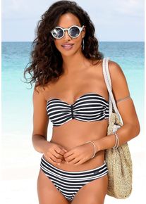 Venice Beach Damen Bandeau-Bikini-Top "Summer", schwarz-weiß, Gr. 34, gestreift, quergestreift, Polyamid, Xtra Life LYCRA, Bikini-Oberteile, mit