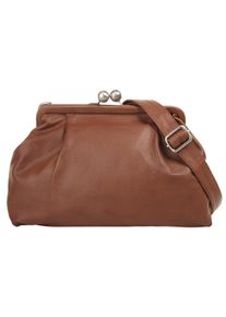 XZONE X-ZONE Damen Umhängetasche, braun, Leder, unifarben, leicht glänzend, Taschen, echt Leder