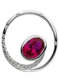 Jobo Damen Ketten-Anhänger "Anhänger mit Zirkonia rot und weiß", Silber 925 (Sterlingsilber), silber, Silber 925 (Sterlingsilber), Schmuckanhänger,