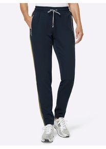 CRÉATION L CREATION L Damen Jogger Pants, blau, Gr. 18, gemustert, 88% Polyester, 12% Elasthan, Hosen