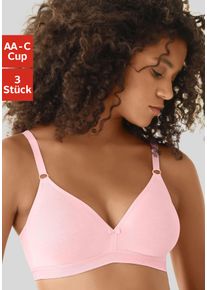 Petite Fleur Damen Bralette-BH, Gr. 80, rosa, Jersey, Obermaterial: 75% Baumwolle, 15% Elasthan, 10% Polyester, klassisch, BHs, ohne Bügel im