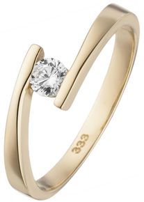 Jobo Damen Fingerring, 56, Gelbgold 333, gold, Gelbgold 333, Fingerringe, 333 Gold mit 1 Zirkonia