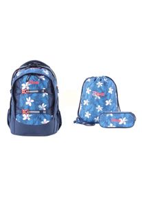 2be Kinder Schulrucksack "Blue", blau, Kunstfaser, casual, Rucksäcke, mit Turnbeutel und Federmäppchen