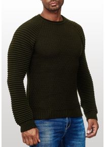 Rusty Neal Herren Strickpullover, grün, casual, Gr. 4XL, unifarben, 70% Polyacryl, 30% Baumwolle, Pullover, in modischem Grobstrick-Design