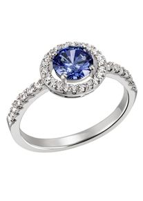 Firetti Damen Fingerring "Schmuck Geschenk Silber 925 Silberring blau glitzernd", 60, Silber 925 (Sterlingsilber), 2mm, blau, Silber 925