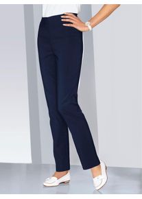 Classic Basics Damen Stretch-Hose, blau, Gr. 40, unifarben, 64% Polyester, 34% Viskose, 2% Elasthan, Hosen