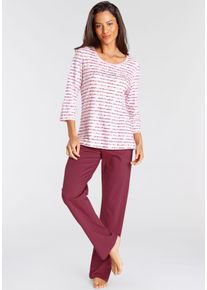 Vivance Dreams Damen Pyjama, Gr. 36, bunt, Single Jersey, Obermaterial: 100% Baumwolle, gestreift, Homewear-Sets