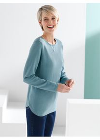 Classic Basics Damen Strickpullover "Pullover", blau, Gr. 42, unifarben, 100% Baumwolle, Pullover
