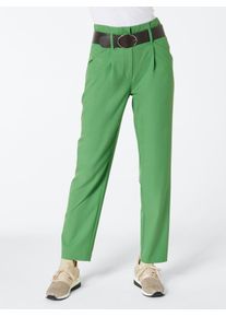 CRÉATION L CREATION L Damen Bundfaltenhose, grün, Gr. 19, unifarben, 63% Lyocell, 37% Polyester, Hosen