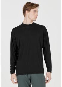 Virtus Herren Langarmshirt "Roger", schwarz, sportlich, Gr. L, unifarben, 84% Polyester, 16% Elasthan, Shirts, mit antibakterieller Silver Funktion