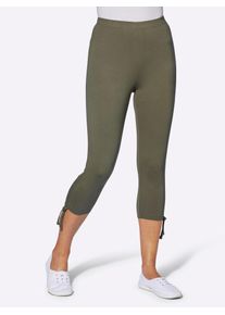 Casual Looks Damen Caprileggings, grün, Gr. 38, unifarben, 95% Baumwolle, 5% Elasthan, Hosen