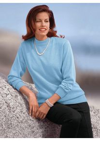 CLASSIC Damen Stehkragenpullover "Pullover", blau, Gr. 38, unifarben, 70% Polyacryl, 30% Schurwolle, Pullover
